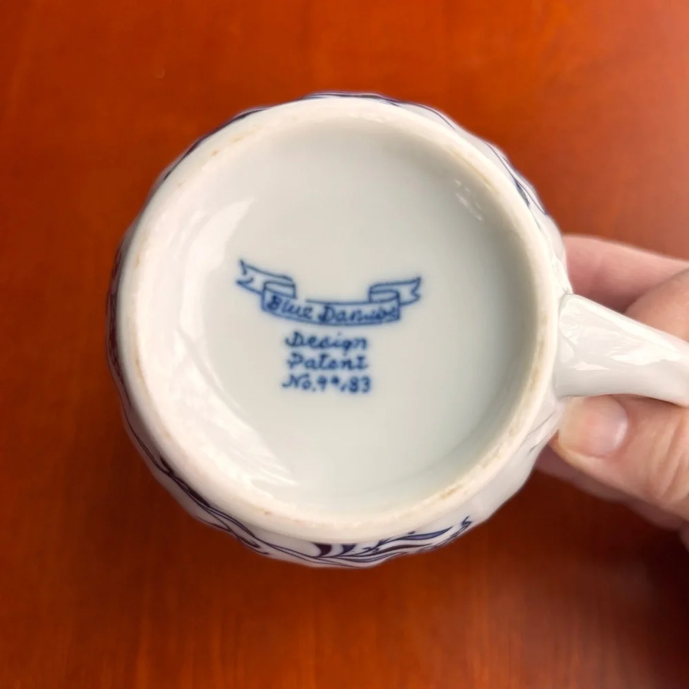 Blue Danube Creamer Sugar Set Vintage Porcelain Banner